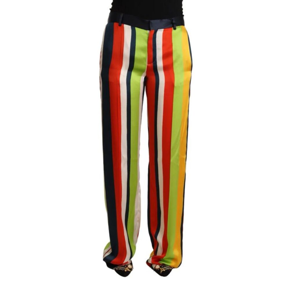 Dsquared² Multicolor Striped Mid Waist Straight Women's Pants